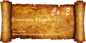 Csernyus Elemér névjegykártya