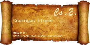 Csernyus Elemér névjegykártya