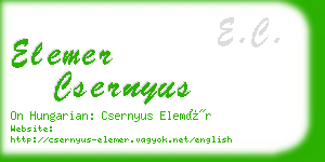 elemer csernyus business card